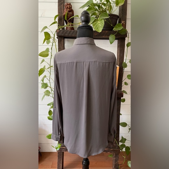 Apt 9: Gray Button Down Blouse Shirt - Picture 5 of 17